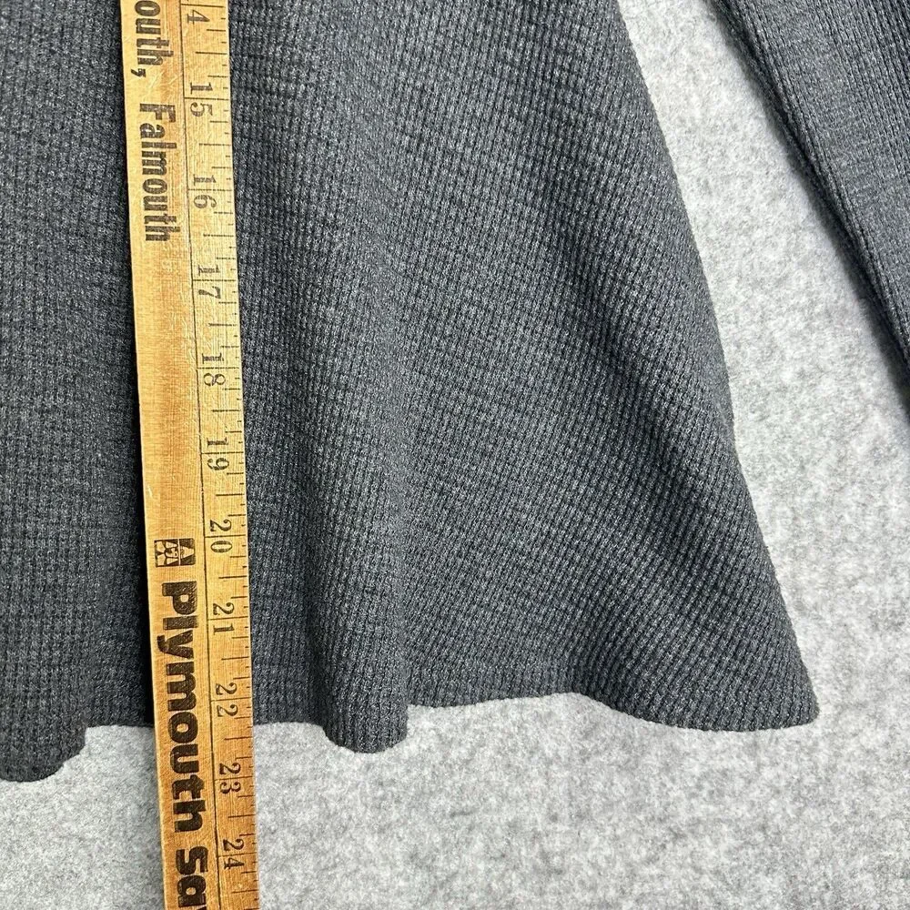We the Free People Rockabilly Top Womens XS Gray Raglan Thermal Waffle Swing